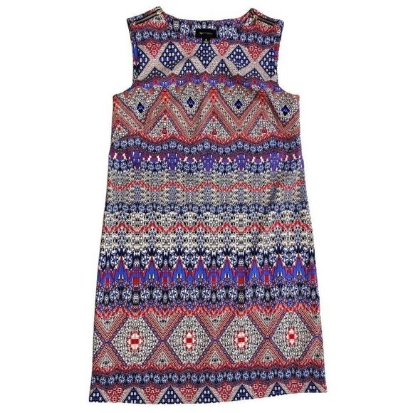 AB Studio Red White Blue Stretch Sheath Crew Neck Dress Sz 6‎ - Picture 4 of 8